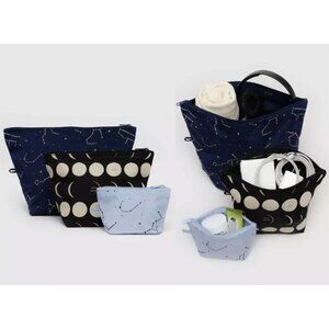 BAGGU Celestial Cosmetic Bag Set - Black, Navy, Light Blue